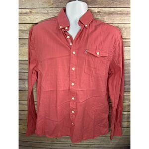 Johnnie-O Hangin’ Out Shirt Size M Red Long Sleeve Button-Up Cotton